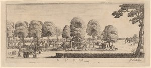 Wiosna: Strzelnica, ok. godz. 16281629. autorstwa Wenceslaus Hollar