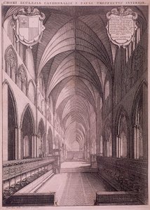 Stara katedra św. Pawła, Londyn, c1658 autorstwa Wenceslaus Hollar