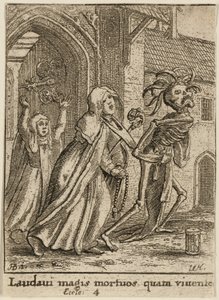 Opatka i śmierć autorstwa Wenceslaus Hollar