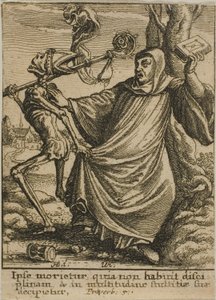 Opat i śmierć autorstwa Wenceslaus Hollar