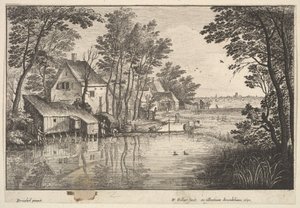 Wędkarz, 1650. autorstwa Wenceslaus Hollar