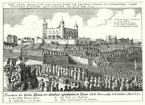 Egzekucja Thomasa Wentwortha, 1. hrabiego Strafford, 1641 autorstwa Wenceslaus Hollar