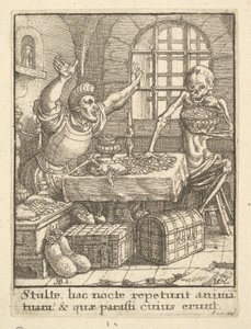 Skąpiec, z Tańca śmierci, 1651. autorstwa Wenceslaus Hollar