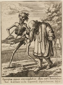 Stary człowiek i śmierć autorstwa Wenceslaus Hollar