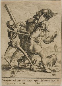 Handlarz i śmierć autorstwa Wenceslaus Hollar