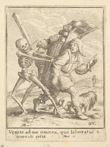 Pedlar, z Tańca Śmierci, 1651. autorstwa Wenceslaus Hollar