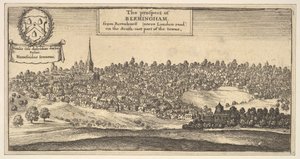Perspektywa Bermingham, od Ravenshurst neere London-road na południowo-wschodniej części..., 1625-77. autorstwa Wenceslaus Hollar