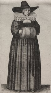 Kilka nawyków angielskich kobiet, od szlachty po wiejskie kobiety…, 1640. autorstwa Wenceslaus Hollar