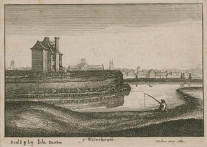 Dom na wodzie, Islington autorstwa Wenceslaus Hollar