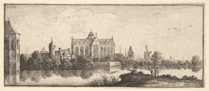 Kościół nad wodą, 1625-77. autorstwa Wenceslaus Hollar
