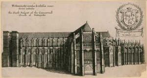Południowa perspektywa kościoła konwentualnego Westminster, Londyn autorstwa Wenceslaus Hollar