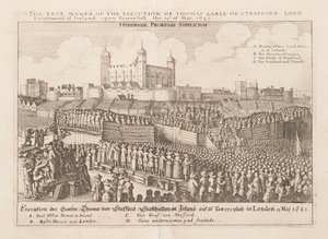 Prawdziwy sposób egzekucji Thomas Earle of Strafford, Lord Lieutenant of Ireland..., ok. 1642 autorstwa Wenceslaus Hollar