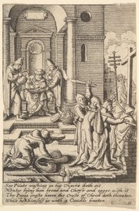 Umycie rąk, 1625-77 autorstwa Wenceslaus Hollar