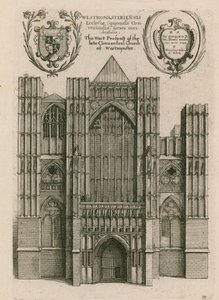 Zachodnia perspektywa późnego kościoła konwentualnego Westminster w Londynie autorstwa Wenceslaus Hollar