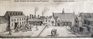 Widok Arundel House, Strand, Londyn, rytowany przez Adama Bierlinga, 1646 autorstwa Wenceslaus Hollar