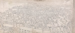 Widok na wschodnią część Southwark, patrząc w kierunku Greenwich autorstwa Wenceslaus Hollar