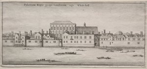 Widoki na Londyn: Whitehall z rzeki autorstwa Wenceslaus Hollar