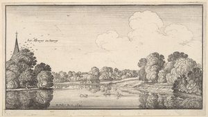 Widoki na okolicę w pobliżu Albury, Surrey, 1645. autorstwa Wenceslaus Hollar