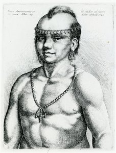 Indianin z Wirginii, 1645 autorstwa Wenceslaus Hollar