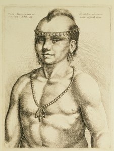 Indianin z Wirginii z „Portretów zagranicznych Hollara” autorstwa Wenceslaus Hollar