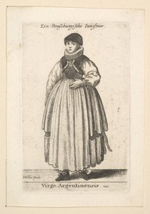 Panna Argentyńska. Niezamężna kobieta ze Strasburga, 1625-77. autorstwa Wenceslaus Hollar