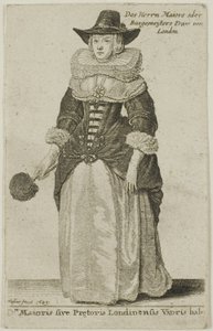 Żona burmistrza Londynu autorstwa Wenceslaus Hollar
