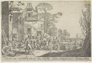 Zima Hyemy (tytuł na obiekcie) Cztery pory roku (tytuł serii) autorstwa Wenceslaus Hollar