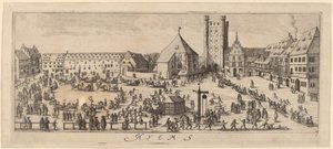 Zima: plac apelowy autorstwa Wenceslaus Hollar