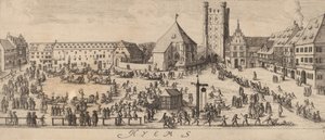 Zima: plac apelowy, ok. godz. 16281629. autorstwa Wenceslaus Hollar