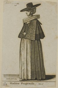 Kobieta z Pragi autorstwa Wenceslaus Hollar