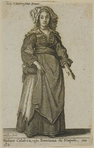 Kobieta z Kalabrii autorstwa Wenceslaus Hollar
