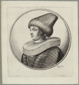 Kobieta w spiczastej futrzanej czapce autorstwa Wenceslaus Hollar