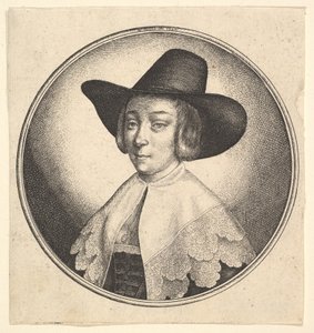 Kobieta w kapeluszu z szerokim rondem, 1642. autorstwa Wenceslaus Hollar