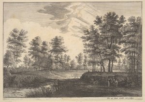 Zalesiony krajobraz, 1644. autorstwa Wenceslaus Hollar