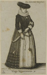 Młoda kobieta z Zurychu autorstwa Wenceslaus Hollar