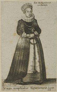 Zurych Kobieta w sukni ślubnej autorstwa Wenceslaus Hollar