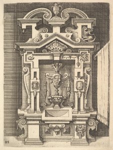 Projekt dla Lavabo, płyta 85 z Dietterlins Architectura, 1598. autorstwa Wendel Dietterlin the Elder