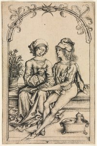 Kochankowie po Mistrzu Księgi Domowej, ok. godz. 1490. autorstwa Wenzel von Olmütz