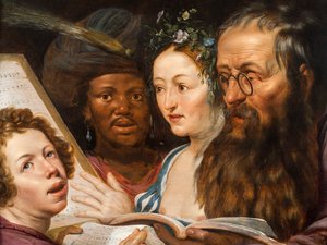 Alegoria muzyki, 1625 autorstwa Werner Jacobsz van den Valckert