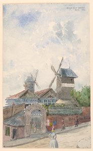Rysunek, Moulin de la Galette, Paryż, kwiecień 1887 r. autorstwa Whitney Warren Jr.