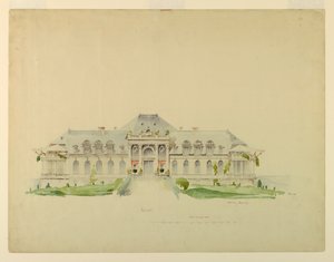 Frontowa elewacja Newport Country Club, Harrison Avenue, Newport, Rhode Island