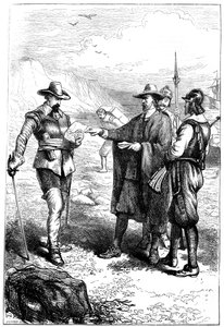 Samuel Gortons ląduje w Ameryce, ok. 1636 ok. 1880 r. autorstwa Whymper