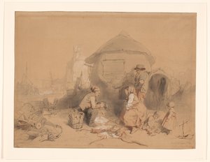 Rozmowa na plaży w przerobionej łodzi? autorstwa Wijnand Nuijen (signed by artist)