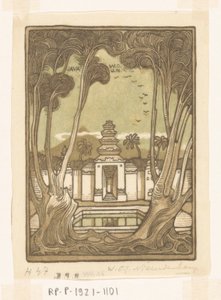 Cmentarz w Jogyakarcie na Jawie Holy Cemetery, Jawa (tytuł oryginalny) autorstwa Wijnand Otto Jan Nieuwenkamp (signed by artist)