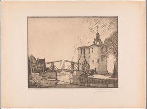Widok Drommedaris w Enkhuizen Enkhuizen, Dromader (oryginalny tytuł na obiekcie) autorstwa Wijnand Otto Jan Nieuwenkamp (signed by artist)