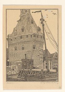 Główna wieża w Hoorn autorstwa Wijnand Otto Jan Nieuwenkamp (signed by artist)