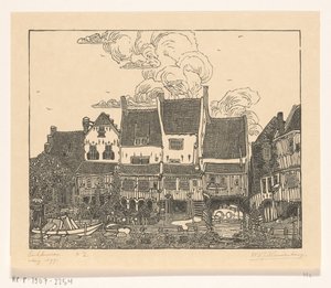 Domy w porcie Enkhuizen Port w Enkhuizen (oryginalny tytuł) autorstwa Wijnand Otto Jan Nieuwenkamp (signed by artist)