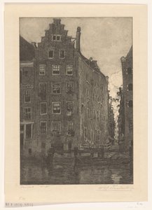 Domy na Damrak w Amsterdamie Nad Damrak (tytuł oryginalny) autorstwa Wijnand Otto Jan Nieuwenkamp (signed by artist)