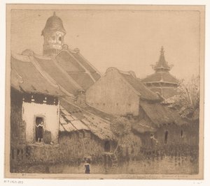 Domy na wodzie w Semarang W Kampong, Semarang (oryginalny tytuł) autorstwa Wijnand Otto Jan Nieuwenkamp (signed by artist)