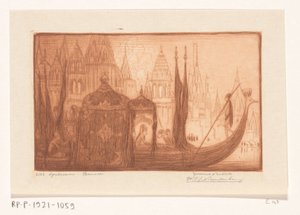 Statek wycieczkowy na Gangesie w Benares Żeglarstwo gry, Benares (oryginalny tytuł) autorstwa Wijnand Otto Jan Nieuwenkamp (signed by artist)
